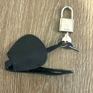 Prada lock and key with chain